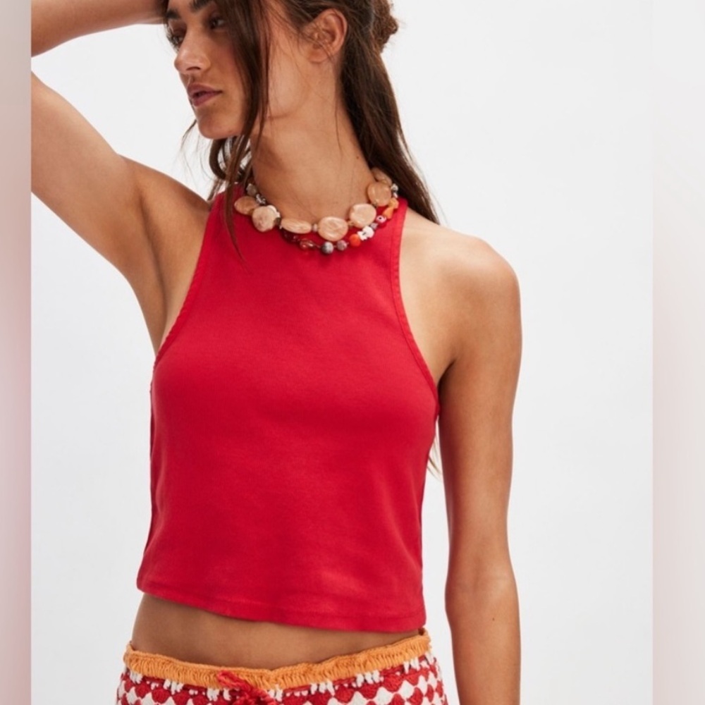NWT Free People free-est Milani Tank Top Small Red - Picture 3 of 6